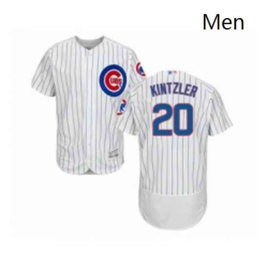 Mens Chicago Cubs 20 Brandon Kintzler White Home Flex Base Authentic Collection Baseball Jersey